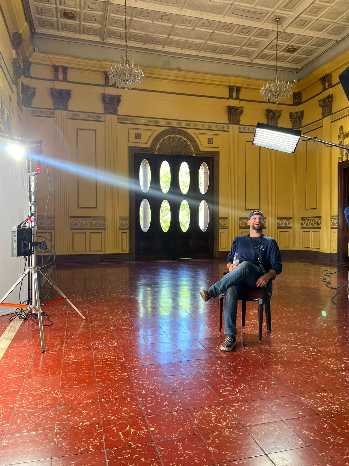 Bryan Schnitzer on location inside a production venue