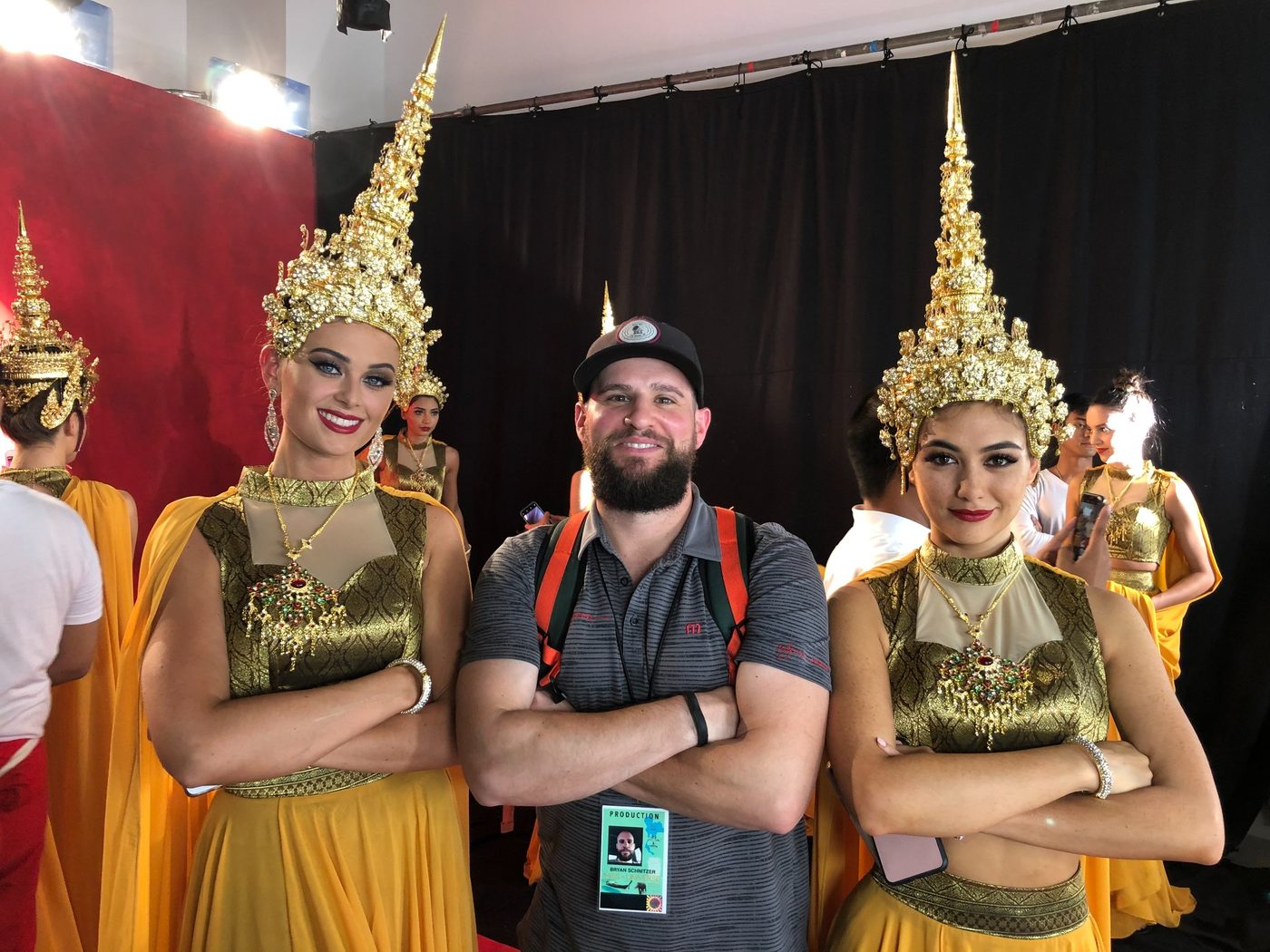 Bryan Schnitzer backstage at Miss Universe production